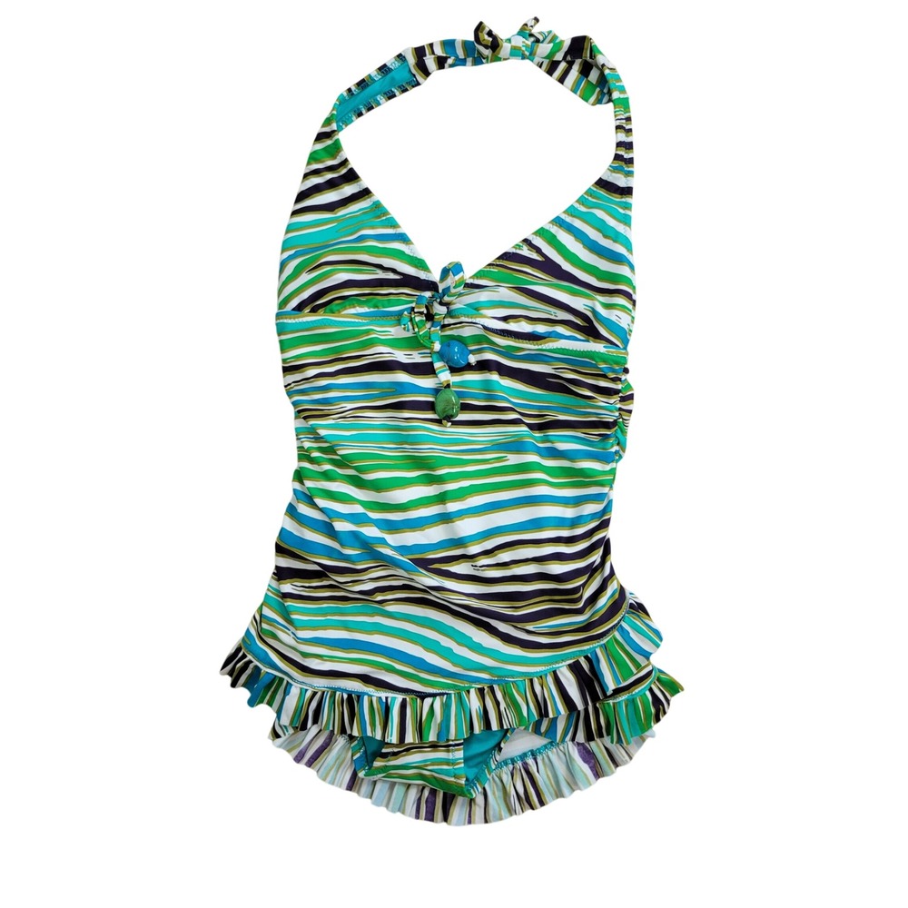 Becca by Rebecca Virtue One Piece Swimsuit Swim‎ Dress Size Small Halter Style